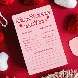 Red Pink Valentine Baby Shower Predictions Game