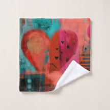 Red Pink Valentine Graffiti Split Heart
