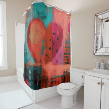 Red Pink Valentine Graffiti Split Heart