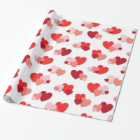 Red & Pink Valentine Hearts Wrapping Paper