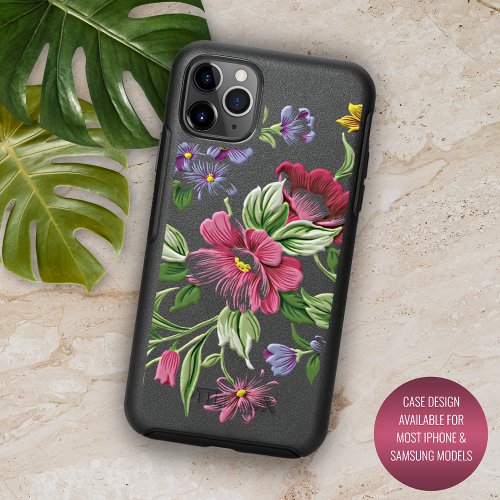 Red Pink Violet Purple Green Floral Art Pattern iPhone 13 Case