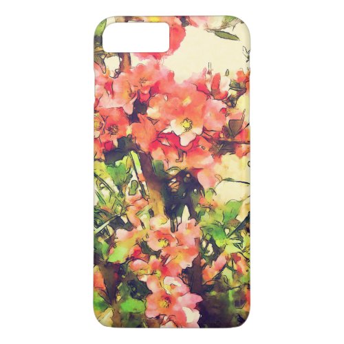 Red Pink Watercolor Floral Pattern 1 iPhone 8 Plus7 Plus Case