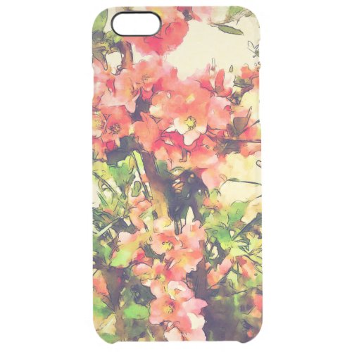 Red Pink Watercolor Floral Pattern 1 Clear iPhone 6 Plus Case
