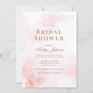 Red Pink Watercolor Wash Bridal Shower Invitation