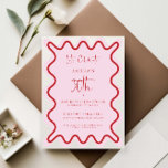 Red Pink Wavy Border 30th Birthday Invitation<br><div class="desc">Designed to coordinate with our Wavy Border Collection, this modern birthday invitation features the trendy & popular wavy border in red colour on pink background. If you want to catch your guest's attention with a pop of colour on your trendy invitation, this suite is perfect for you. For more advanced...</div>