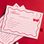 Red Pink Wavy Valentines Advice for the bride Card<br><div class="desc">Celebrate love with our Personalized Red and Pink Wavy Advice for the Bride Card, perfect for valentines bridal shower ideas and a charming valentines bridal shower theme. Ideal for a kiss the miss goodbye or cherry on top bridal shower theme, this design complements a red and pink wedding theme or...</div>