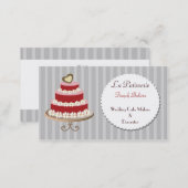 red pink Wedding Cake makers business Cards (Front/Back)