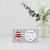 red pink Wedding Cake makers business Cards (Standing Front)