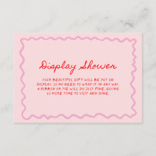 Red Pink Whimsical Handwritten Display Shower Enclosure Card