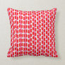 Red Pink White Dashed Abstract Stripe Pattern Throw Pillow