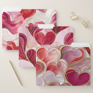 RED PINK WHITE GOLD VALENTINE ABSTRACT TEXTURE FILE FOLDER