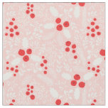 Red Pink White Holly Berries Mistletoe Christmas Fabric