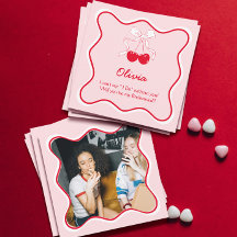 Red Pink Will You Be My Bridesmaid Proposal Card