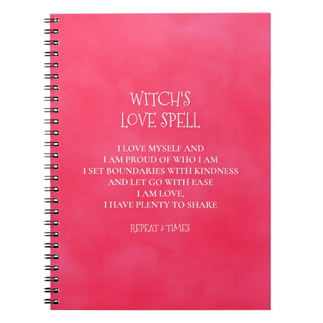 Red Pink Witch's Love Spell Book (Front)