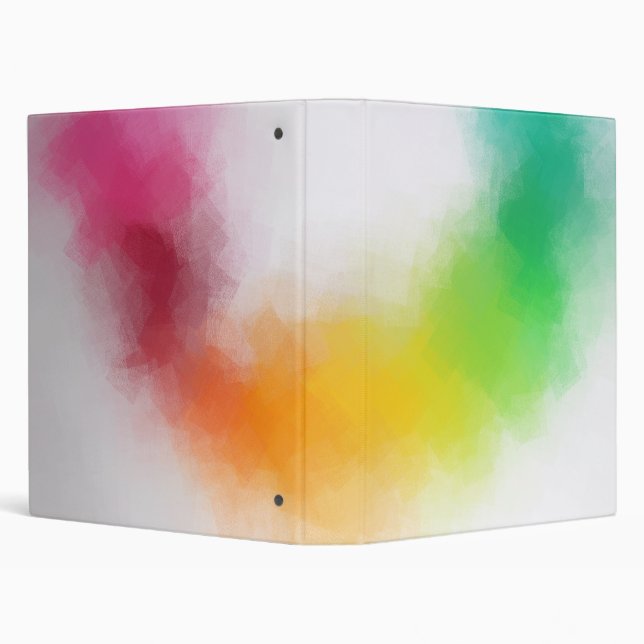 Red Pink Yellow Blue Purple Green Elegant Modern 3 Ring Binder (Background)