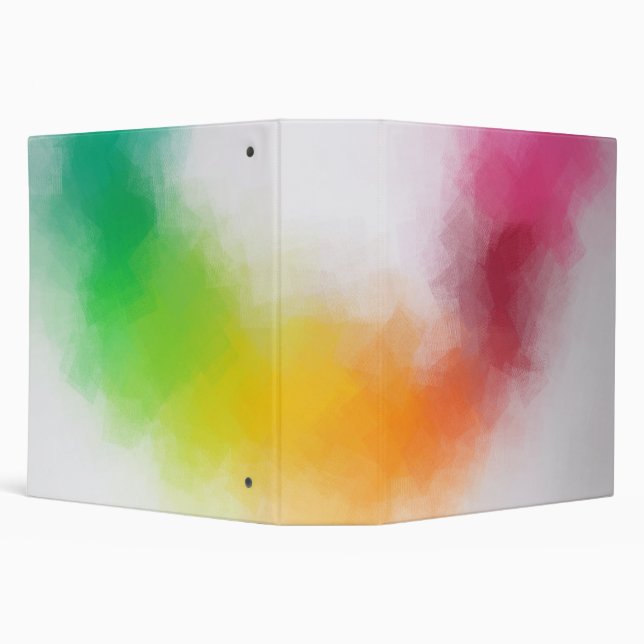 Red Pink Yellow Blue Purple Green Template Trendy 3 Ring Binder (Background)