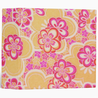 Red, Pink, Yellow & White Tropical Flowers Binder