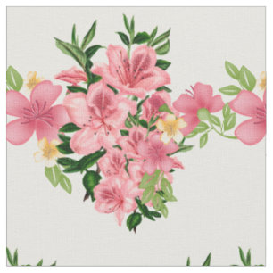 Red Pinkish Floral Seamless Pattern Fabric