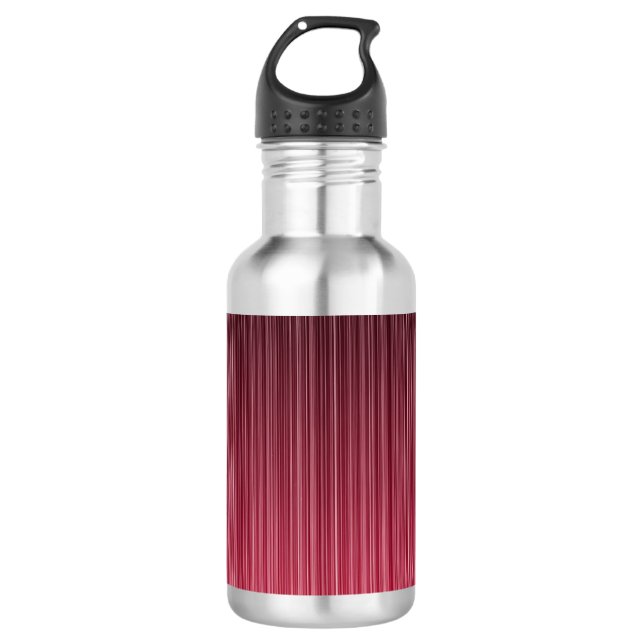 Red Pinstriped Stainless Steel Water Bottle (Front)