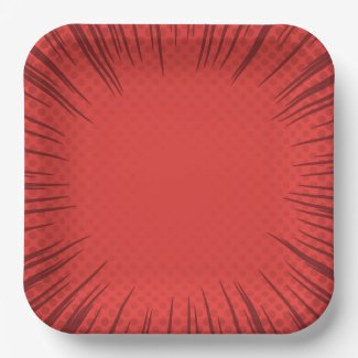 Red Pinwheel Paper Plate