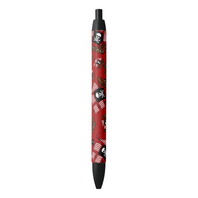 Red pirate ship pattern pen (Front Vertical)