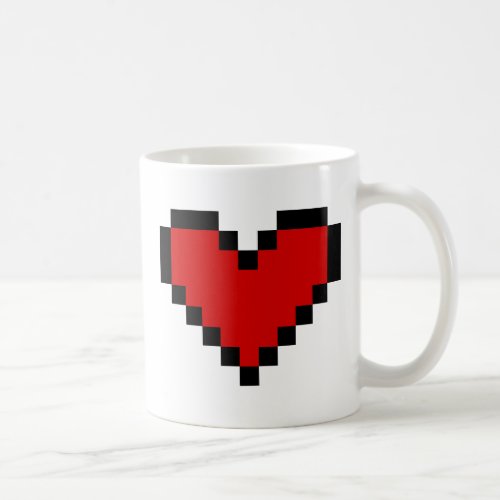 Red pixel heart coffee mug