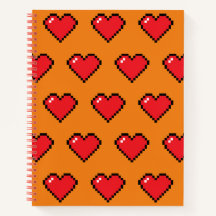 Red Pixel Heart Pattern
