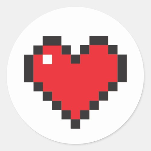 Red Pixel Heart Sticker