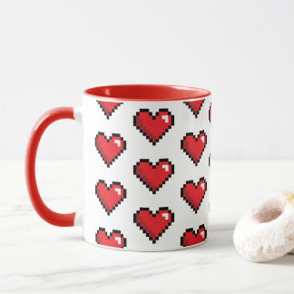 Red Pixel Heart Video Game Mug