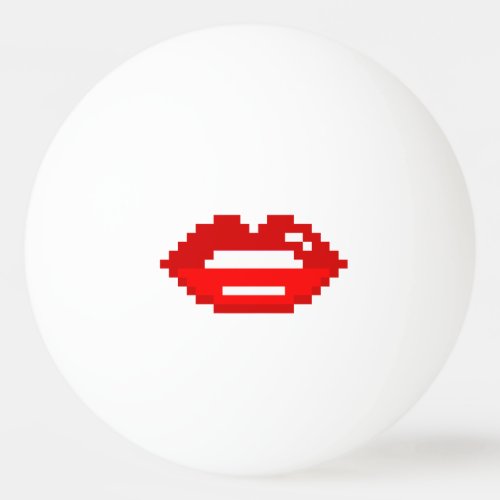 Red pixel lips ping pong ball for table tennis