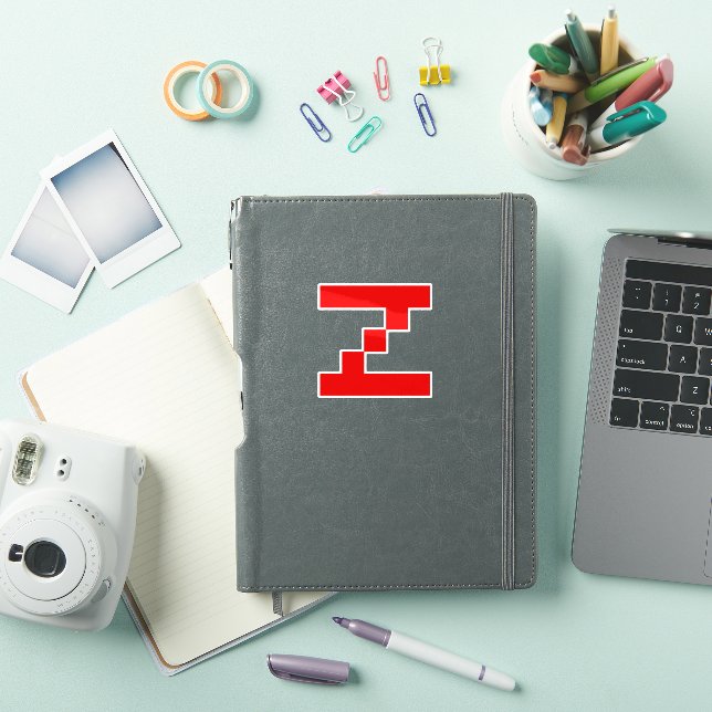 Red Pixel Z Letter Sticker (iPad Cover)