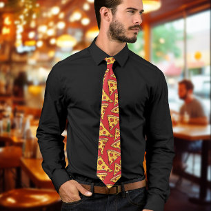 Red Pizza Cartoon Fun & Stylish Neck Tie