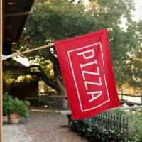 RED PIZZA SIGN FLAG