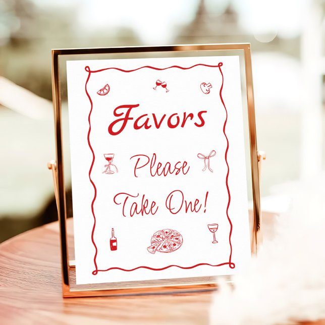 Red Pizza That's Amore Bridal Shower Favor Poster (Creator Uploaded)