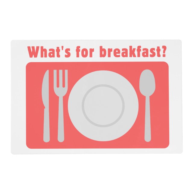 Red Placemat What's for Breakfast (Front)