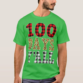 Red Plaid 100 Days Yx27all Funny 100th Day Of Scho T-Shirt