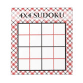 Abstract Blue 4x4 Sudoku Template Notepad