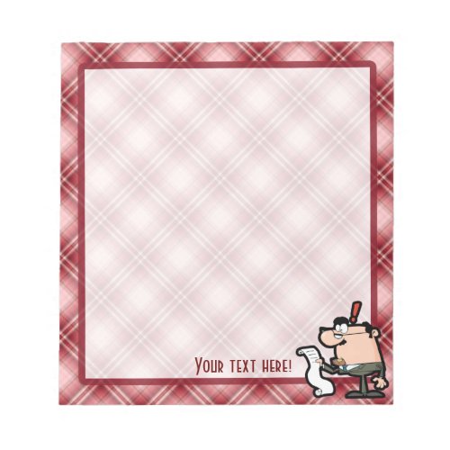 Red Plaid Accountant Notepad