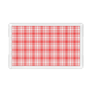 Red Plaid Acrylic Tray