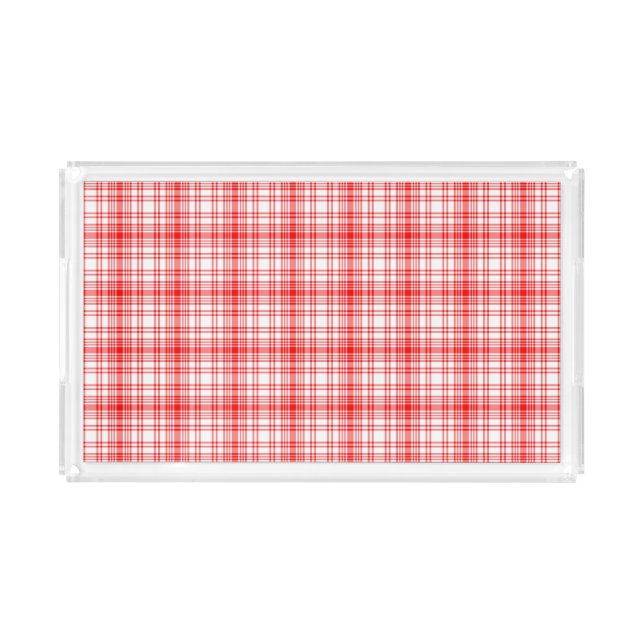 Red Plaid Acrylic Tray (Front)