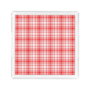 Red Plaid Acrylic Tray