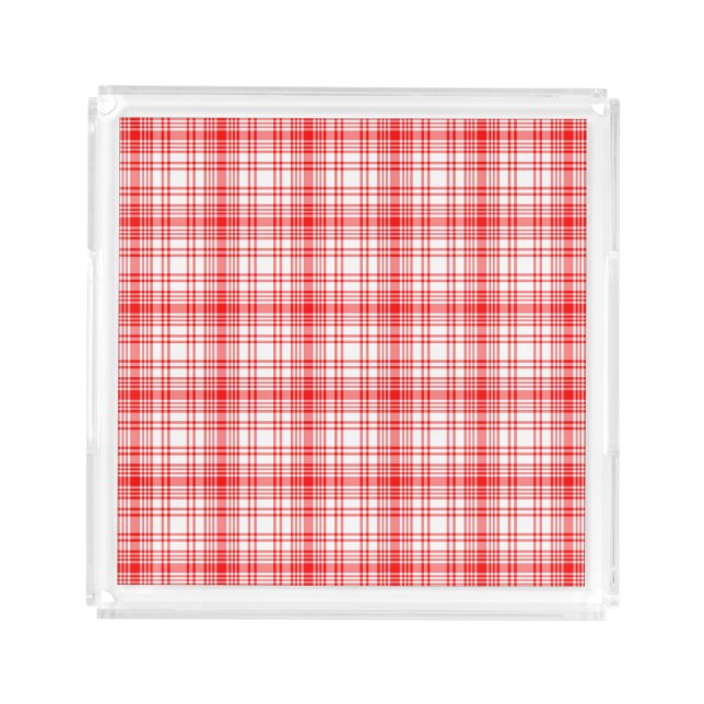 Red Plaid Acrylic Tray (Front)