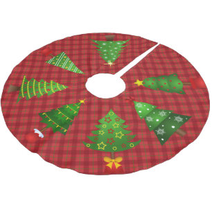 Red Plaid and Christmas Tree Skirt
