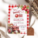 Red Plaid Apple Sweet One First Birthday Girl  Invitation<br><div class="desc">Bushel of Fun 1st Birthday Girl,  Apple Orchard Birthday,  Apple and Tractor Kids Birthday,  Preppy Apple Birthday,  Red Tractor Kids Birthday,  Bushel of Fun,  Bushel and a Peck,  Harvest Apple Birthday,  Red Apple 1st Birthday,  Apple of Our Eyes birthday invitation,  Apple Orchard Kids Birthday,  Apple Turning One Birthday.</div>