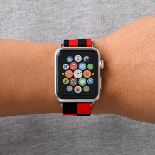Red plaid apple watch and black apple watch band