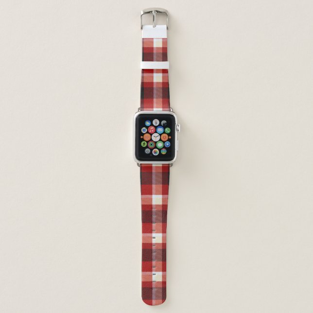 Red Plaid Apple Watch Band (Front)