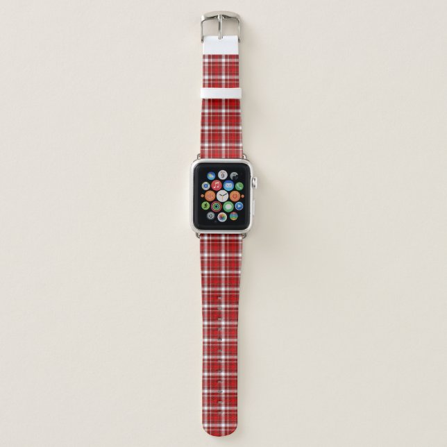 Red Plaid Apple Watch Band (Front)