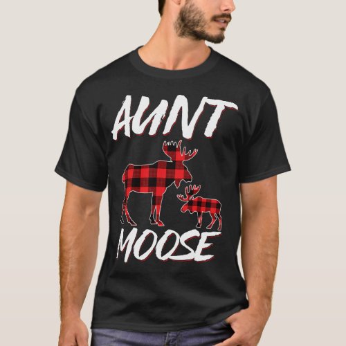 Red Plaid Aunt Moose Matching Family Pajama Christ T_Shirt