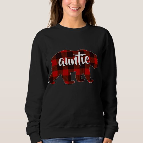 Red Plaid Auntie Buffalo Matching Family Pajama Ch Sweatshirt