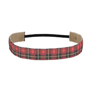 Red Plaid Background Athletic Headband